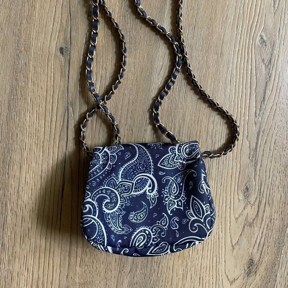 Bam Forever Mini Blue & White Shoulder Bag Purse Fabric 5" x 4"! - Picture 4 of 5